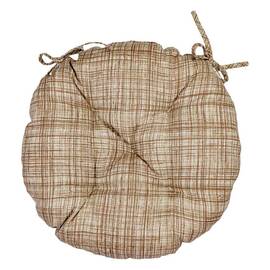 Подушка на стілець D-40 Тереза клітинка Прованс (034531), Колір: коричневий, Розмір: Ø 40