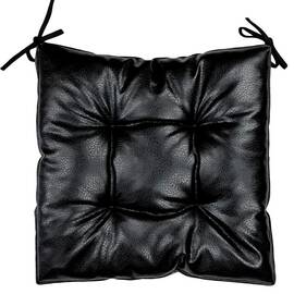 Подушка на стілець 40х40 чорна з екошкіри Прованс (034075), Колір: чорний, Розмір: 40x40