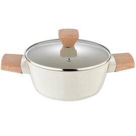 Каструля з кришкою Bergner Naturally 20 см 2.4 л (BG-34745-CR), Тип: каструля, Об'єм: 2,4 л, Колір: кремовий