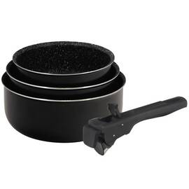 Набір ковшів Bergner Click & cook black, 16/18/20 см (BG-31602-BK)