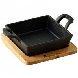 Чугунная миниформа с сервировочной доской MasterPro Foodies cook&share, 12.6x18.5 см (BGMP-3805-4)