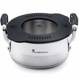 Каструля з кришкою MasterPro Smart, 16 см (BGEU-3777), Тип: каструля, Об'єм: 1,5 л, Колір: срібний