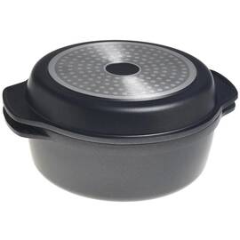 Каструля-гриль подвійна 20 см і з антипригарним покриттям Black Marble Kamille (4219)