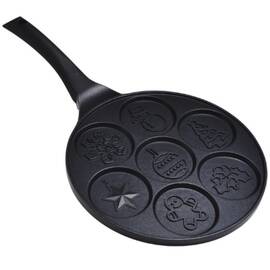 Сковорода для оладок 26 см Різдвяна з антипригарним індукційним покриттям Kamille (4210)