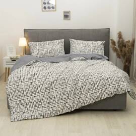 Постільна білизна 144 сатин люкс 200х220 Вілюта, Розмір: двоспальний євро 200х220, Основний колір: сірий