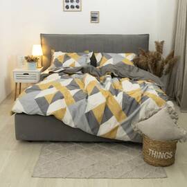 Постільна білизна 152 сатин люкс 200х220 Вілюта, Розмір: двоспальний євро 200х220, Основний колір: сірий