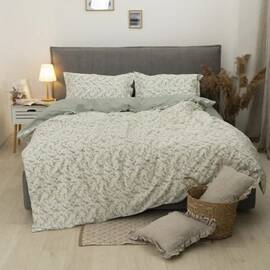 Постільна білизна 155 сатин люкс 200х220 Вілюта, Розмір: двоспальний євро 200х220, Основний колір: зелений