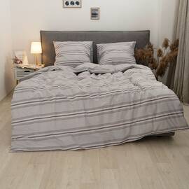 Постільна білизна 24267 ранфорс 200х220 Вілюта, Розмір: двоспальний євро 200х220, Основний колір: сірий