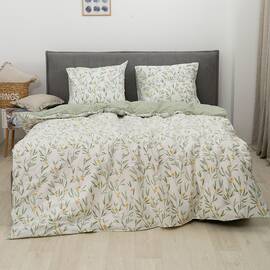 Постільна білизна 24280 ранфорс 200х220 Вілюта, Розмір: двоспальний євро 200х220, Основний колір: зелений