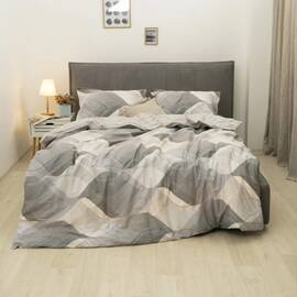 Постільна білизна L-009 сатин deluxe Tiare 200х220 Вілюта, Розмір: двоспальний євро 200х220, Основний колір: сірий