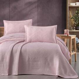 Покривало стьобане Altinbasak 240х260 з наволочками 50x70 glimmer rose, Основний колір: рожевий, Розмір: 240x260