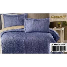 Покривало стьобане Altinbasak 240х260 з наволочками 50x70 glimmer sky sabre, Основний колір: синій, Розмір: 240x260