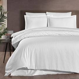 Постільна білизна Altinbasak поплін 200х220, Розмір: двоспальний євро 200х220, Основний колір: білий