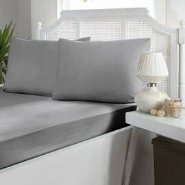 Простирадло сатинове на резинтці 160х200х30 з наволочками 50х70 First choice grey, Колір: сірий, Тип: набори простирадла + наволочки, Розмір: 160x200x30