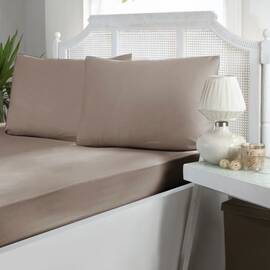 Простирадло сатинове на резинтці 160х200х30 з наволочками 50х70 First choice mink, Колір: коричневий, Тип: набори простирадла + наволочки, Розмір: 160x200x30