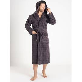 Халат мужской махровый NUSA ns 1490 kaya (2xl) с капюшоном, Цвет: коричневый, Размер: 2XL