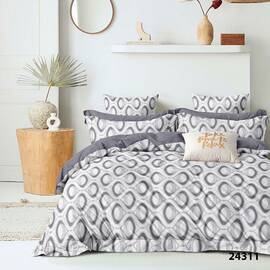 Постільна білизна 24311 ранфорс 200х220 Вілюта, Розмір: двоспальний євро 200х220, Основний колір: сірий