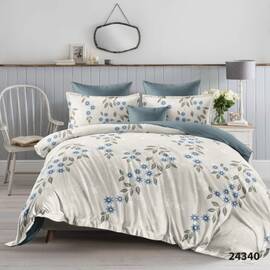 Постільна білизна 24340 ранфорс 200х220 Вілюта, Розмір: двоспальний євро 200х220, Основний колір: блакитний