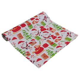 Дорожка 40x140 Санта на білому Прованс (035777), Тип: дорожки (раннеры), Цвет: красный, Форма скатерти: прямоугольная, Размер: 40x140