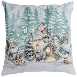 Наволочка 45х45 гобеленовая Казкові гноми-1 (Салазки) Прованс (038481), Цвет: бирюзовый, Тип: наволочки, Размер: 45x45