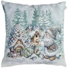 Наволочка 45х45 гобеленовая Казкові гноми-3 (Шпаківня) Прованс (038485), Цвет: серый, Тип: наволочки, Размер: 45x45
