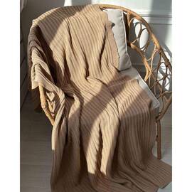 Плед 120х200 COTTON бежевий Прованс (039527), Основний колір: бежевий, Розмір: 120x200