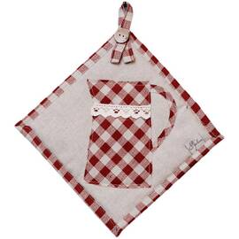 Прихватка 20х20 Глечик червона клітинка Прованс (039355)