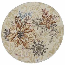 Салфетка круглая D-35 гобеленовая Золоте свято Прованс (036313), Тип: салфетки, Цвет: бежевый, Форма скатерти: круглая, Размер: Ø35