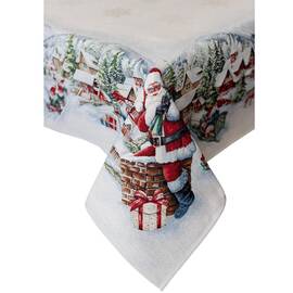 Скатерть 135х300 гобеленовая с велюром Снігова зима Прованс (037476), Тип: скатерти, Цвет: белый, Форма скатерти: прямоугольная, Размер: 135x300