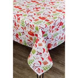 Скатерть 180х140 Санта на білому Прованс (035785), Тип: скатерти, Цвет: красный, Форма скатерти: прямоугольная, Размер: 140x180