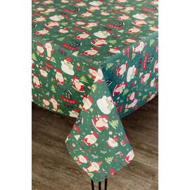 Скатерть 180х140 Санта на зеленому Прованс (035787), Тип: скатерти, Цвет: зеленый, Форма скатерти: прямоугольная, Размер: 140x180