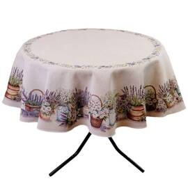 Скатерть круглая круглая D-136 Provence Прованс (039122), Тип: скатерти, Цвет: бежевый, Форма скатерти: круглая, Размер: Ø136