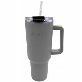 Термокружка 1200 мл из нержавеющей стали с трубочкой (серый) Kamille (2173)