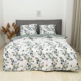 Постільна білизна 24320 ранфорс 200х220 з простирадлом на резинці 180х200