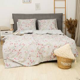 Постільна білизна 24333 ранфорс 175х210 Вілюта, Розмір: двоспальний 175х210, Основний колір: сірий