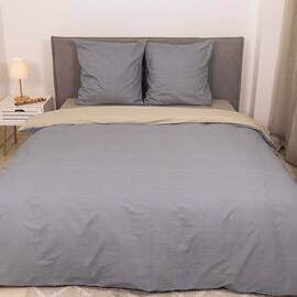 Постельное белье 24335 ранфорс 175х210 с простынью на резинке 160х200 Вилюта, Размер: двуспальный 175х210, Основной цвет: серый
