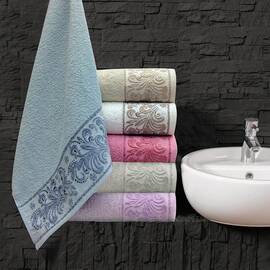 Набор махровых полотенец Fakili Tekstil 6 шт. 70x140 violetta, Цвет: набор разных цветов, Размер: 70x140