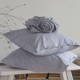 Комплект простынь 180х200х30 с наволочками 50х70 (2 шт) STONEWASHED PEARL GRAY (200403), Цвет: серый, Тип: наборы простынь + наволочки, Размер: 180x200x30