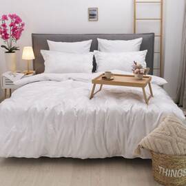 Постельное белье 1715 сатин-жаккард Тиара 2шт(143х210) Вилюта, Размер: семейный 2шт(145x210), Основной цвет: белый