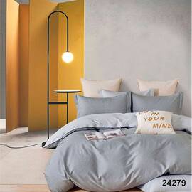 Постільна білизна 24279 ранфорс 175х210 з простирадлом на резинці 160х200 Вілюта, Розмір: двоспальний 175х210, Основний колір: сірий