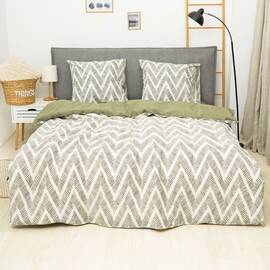 Постільна білизна 24349 ранфорс 200х220 Вілюта, Розмір: двоспальний євро 200х220, Основний колір: зелений