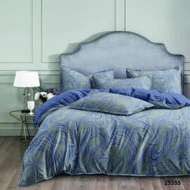 Постільна білизна 25355 ранфорс 200х220 Вілюта, Розмір: двоспальний євро 200х220, Основний колір: синій