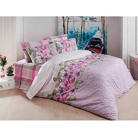 Постільна білизна Majoli ранфорс 200х220 Sierra v4 Fusya