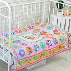 Эко покрывало-одеяло «Совушки» 105х145 Loskutini