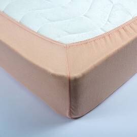 Простирадло на гумці трикотажне Lotus Персикова 160x200+25 (2000022172882), Колір: персиковий, Тип: простирадла на гумці, Розмір: 160x200x25