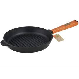 Сковорода чугунная гриль 260х54,5 мм с ручкой Optima Brizoll (O2640G-P), Цвет: коричневый, Тип: сковорода-гриль, Форма: круглая, Диаметр (см): 26
