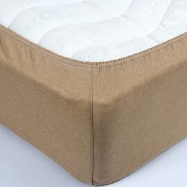 Простирадло на резинці трикотажне Lotus 100x200x25 бежеве (2000022182614), Колір: бежевий, Тип: простирадла на гумці, Розмір: 100x200x25