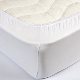 Простирадло на гумці трикотажне Lotus 100x200x25 біле, Колір: білий, Тип: простирадла на гумці, Розмір: 100x200x25