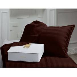 Постельное белье MirSon Сатинстрайп Lorenzo 200х220 (2200000019219), Размер: двуспальный евро 200х220, Основной цвет: коричневый