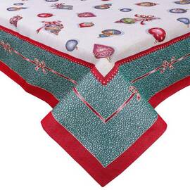 Скатертина гобеленова Ялинкові прикраси 97х100 LiMaSo (RUNNER336V-100 (зі срібною лю), Тип: скатерти, Цвет: зеленый, Форма скатерти: квадратная, Размер: 97x100